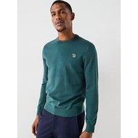 Ps Paul Smith Regular Fit Zebra Knitted Jumper - Green