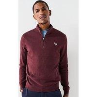 Ps Paul Smith Zebra Half Zip Knitted Jumper - Red