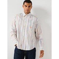 Ps Paul Smith White Organic Cotton 'Happy' Stripe Shirt - White