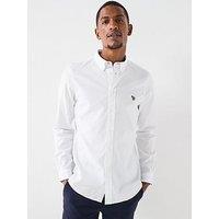 Ps Paul Smith Button Down Zebra Long Sleeve Shirt - White