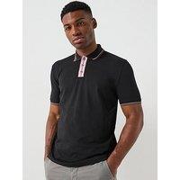 Ps Paul Smith Stripe Contrast Tipped Polo Shirt - Black