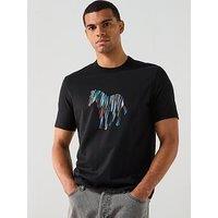 Ps Paul Smith Colour Stripe Zebra Graphic T-Shirt - Black