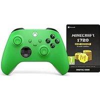 Xbox Wireless Controller (Green) + 1720 Minecraft Minecoins Pack