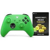 Xbox Wireless Controller (Green) + 3500 Minecraft Minecoins Pack