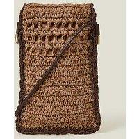 Accessorize Raffia Phone Bag - Natural