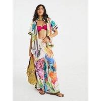River Island Tropical Print Beach Shirt - Multi