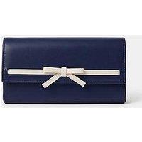 Accessorize Bow Clutch Bag - Navy