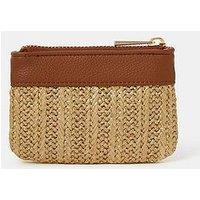Accessorize Metallic Raffia Coin Purse - Gold