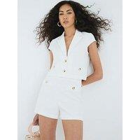 River Island Boucle Shorts - White