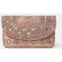 Accessorize Mirror Embellished Jaipur Clutch Bag - Brights - Multi
