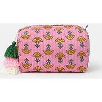 Accessorize Block Print Wash Bag - Pink
