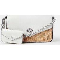 Accessorize Charm Raffia X Body Bag - White