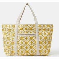 Accessorize Diamond Textile Shoulder Bag - Yellow