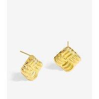 Jon Richard Gold Plated Square Ridge Earrings