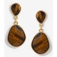Jon Richard Gold Plated Tigers Eye Pear Drop Earrings