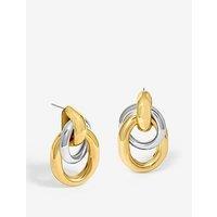 Jon Richard Two Tone Door Knocker Earrings