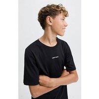 Jack & Jones Junior Boys Cover Script Short Sleeve T-Shirt - Black