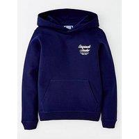 Jack & Jones Junior Boys Typo Print Hoodie - Blue