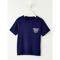 Jack & Jones Mini Younger Boys Typo Print Short Sleeve T-Shirt - Blue