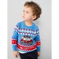 Hot Wheels Festive Knitted Jumper - Blue