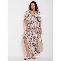 Mint Velvet Floral Print Boho Maxi Dress - Cream