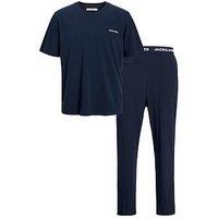 Jack & Jones Junior Boys Everest Short Sleeve T-Shirt Pants Pyjama Set - Navy