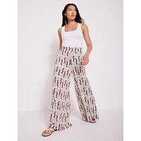 Mint Velvet Floral Print Wide Leg Trouser - Cream