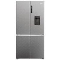 Haier Cube 90 Series 5 Hcr5919Ehmp Plumbed Total No Frost American Fridge Freezer, Platinum Silver, E Rated