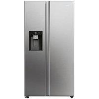 Haier Sbs 90 Series 7 Hsw79F18Cimm Plumbed Total No Frost American Fridge Freezer, Stainless Steel, C Rated