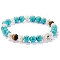 Thomas Sabo Bracelet With Freshwater Pearl And Tigers Eye - Multi
