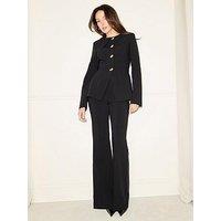 Michelle Keegan Cape Sculpted Blazer - Black