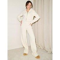 Michelle Keegan Knitted Waistband Trouser - Cream