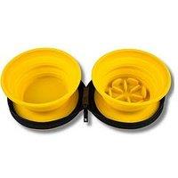 Kiwi Walker Double Travel Bowl - Slowfeeder - Orange