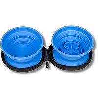 Kiwi Walker Double Travel Bowl - Slowfeeder - Blue