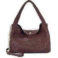 Dune London Deliberate Woven Shoulder Bag - Burgundy