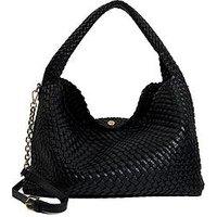 Dune London Deliberate L Woven Shoulder Bag - Black