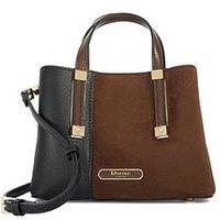Dune London Dinkydorry Textured Tote Bag - Dark Brown