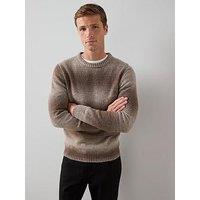 The Very Collection Colourblock Crew Neck Jumper - Stone