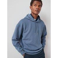 The Very Collection Jacquard Oversized Textured Hoody - Blue