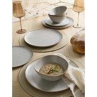 Michelle Keegan Home Taupe Speckle Reactive 12 Piece Dinner Set