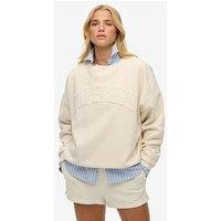 Superdry Athletic Essentials Tonal Applique Crew Sweatshirt - White