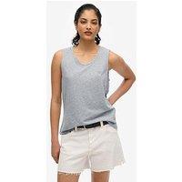 Superdry Scoop Neck Tank Top - Grey