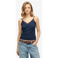 Superdry Essential Lace Trim Cami Top - Blue