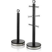 Swan Serenity Towel Pole And Mug Tree Set, Black