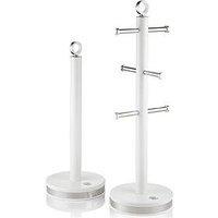 Swan Serenity Towel Pole And Mug Tree Set, White