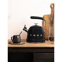 Smeg Whistling Kettle With Cool Touch Handle, 2.3L, Black