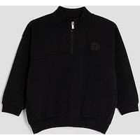 River Island Mini Boys Essentials Funnel Sweater - Black