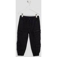 River Island Mini Mini Boys Herrin Cargo Pants - Black