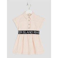 River Island Mini Girls Waistband Twill Dress - Pink
