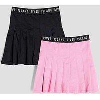 River Island Older Girls 2 Pack Bright Tank Tops - Pink